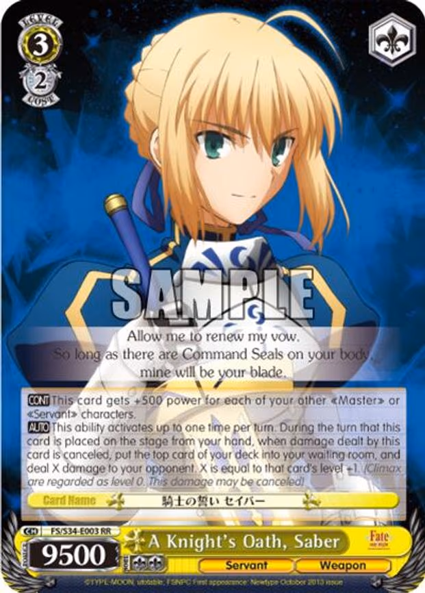 A Knight's Oath, Saber