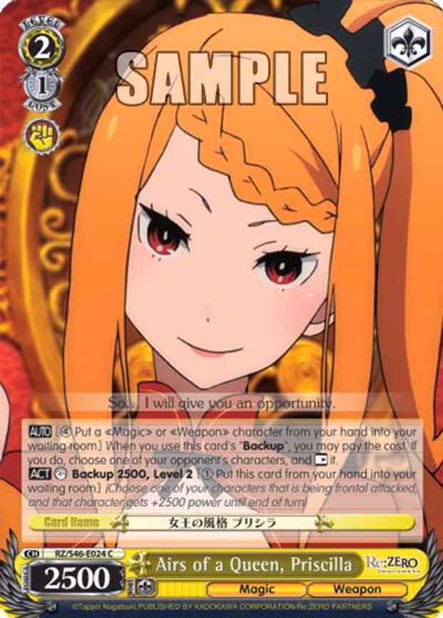 Airs of a Queen, Priscilla