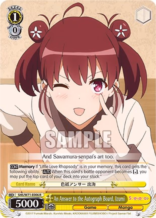An Answer to the Autograph Board, Izumi