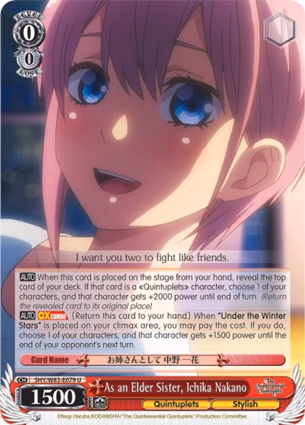 As an Elder Sister, Ichika Nakano