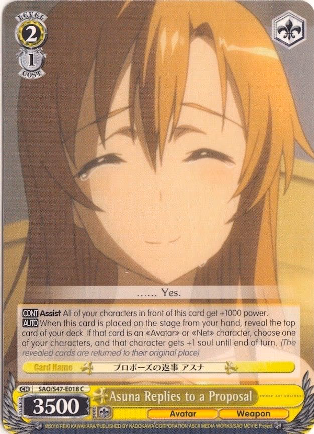 Asuna Replies to a Proposal