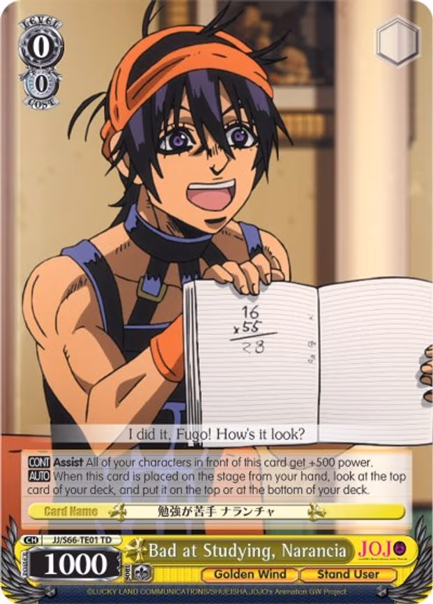 Bad at Studying, Narancia