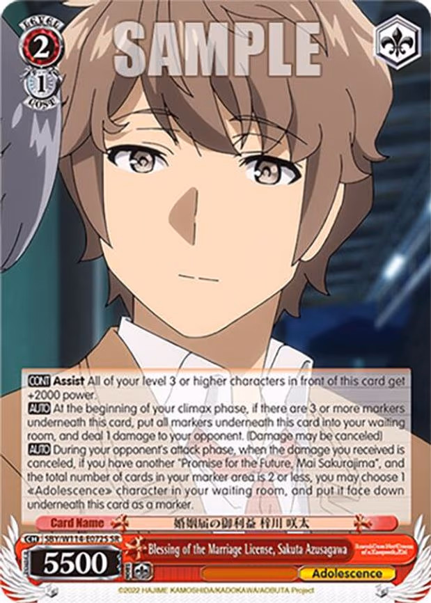 Blessing of the Marriage License, Sakuta Azusagawa