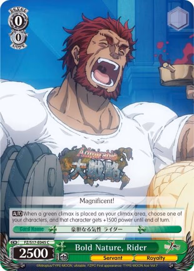 Bold Nature, Rider