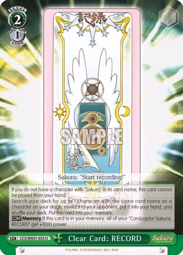 Clear Card: RECORD