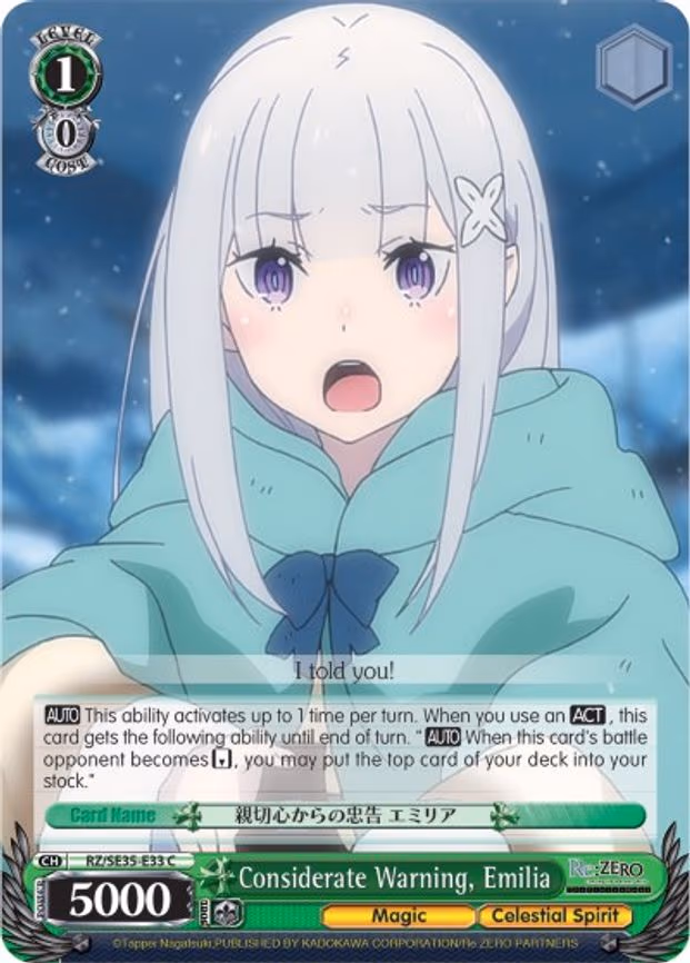 Considerate Warning, Emilia