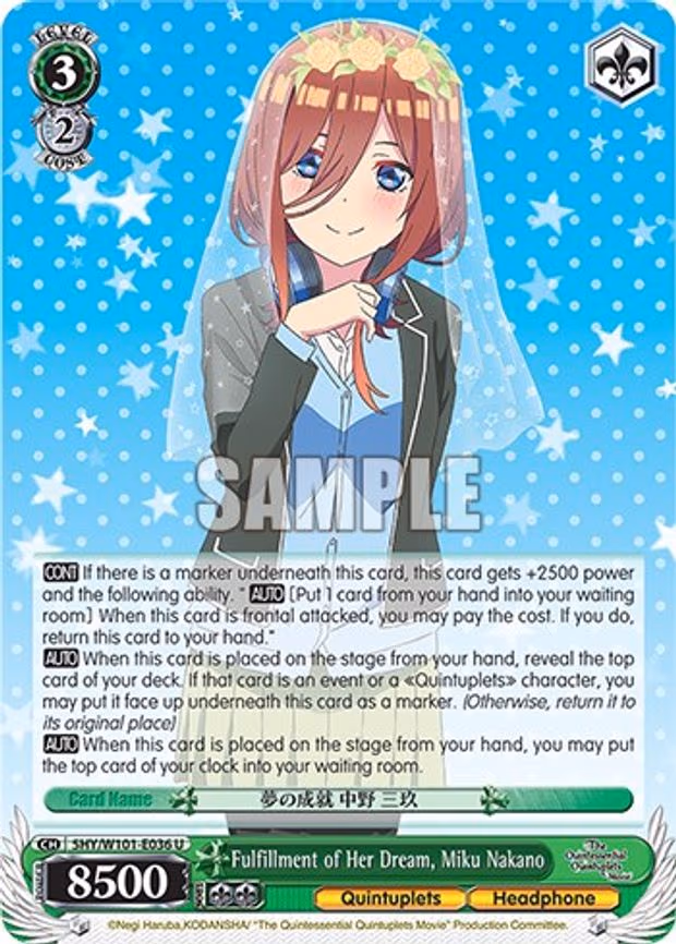 Fulfillment of Her Dream, Miku Nakano