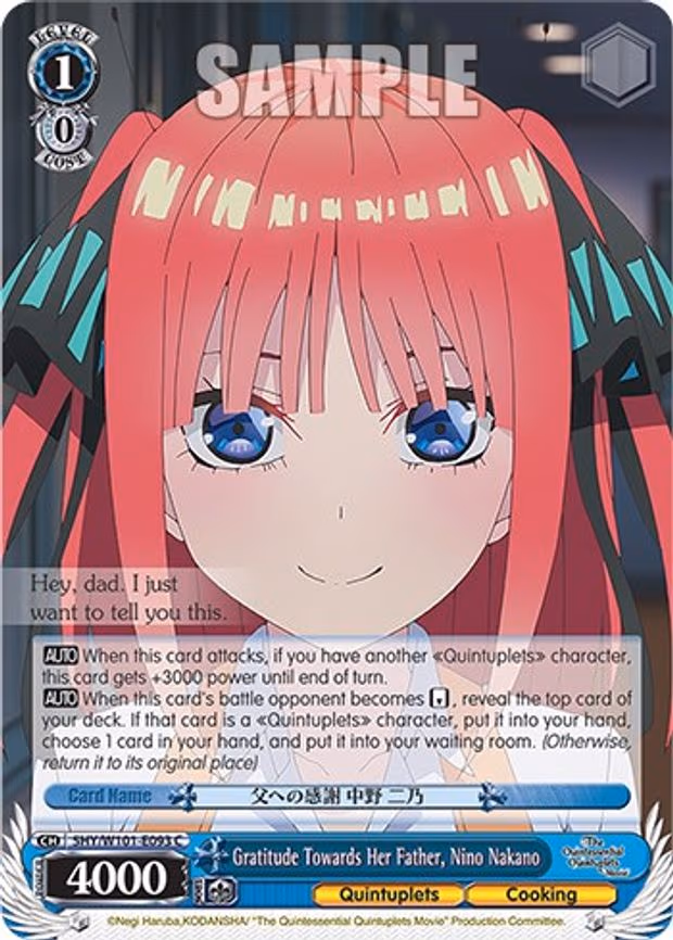 Gratitude Towards Her Father, Nino Nakano