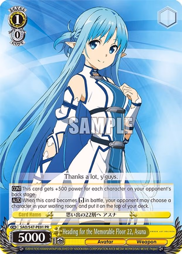 Heading for the Memorable Floor 22, Asuna