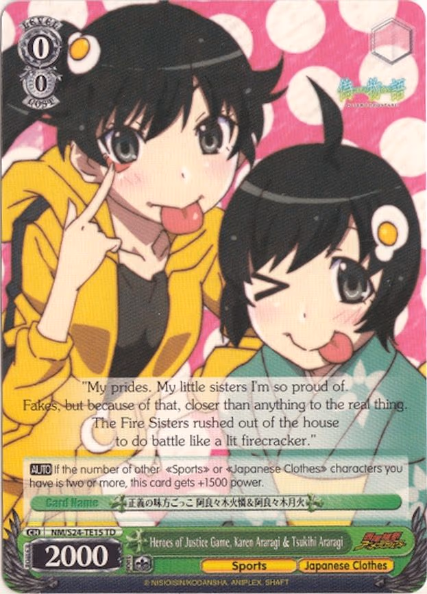 Heroes of Justice Game, Karen Araragi & Tsukihi Araragi