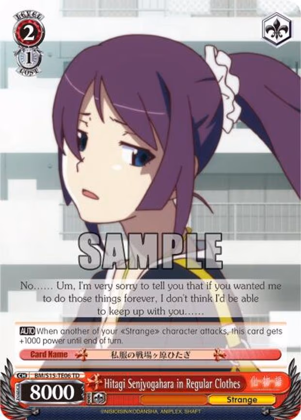 Hitagi Senjyogahara in Regular Clothes