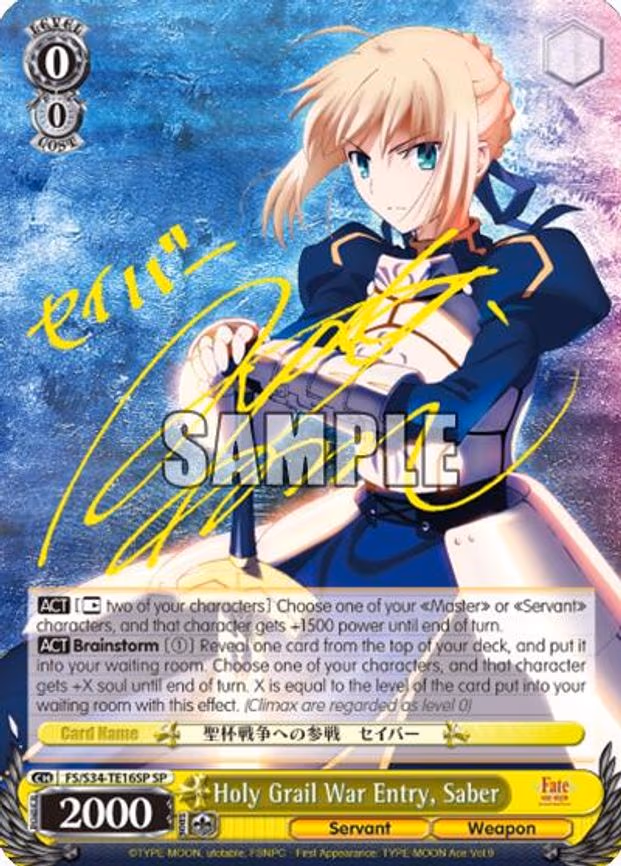 Holy Grail War Entry, Saber