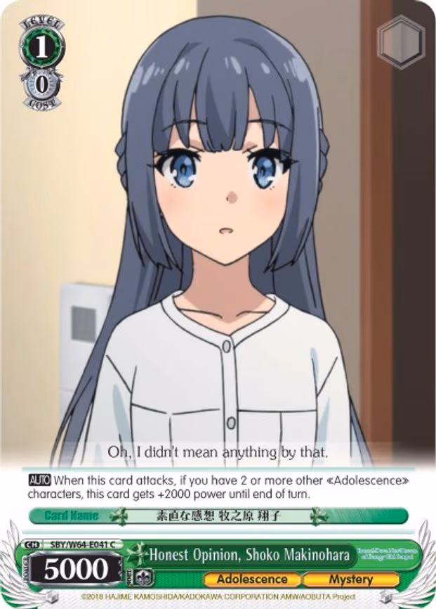 Honest Opinion, Shoko Makinohara
