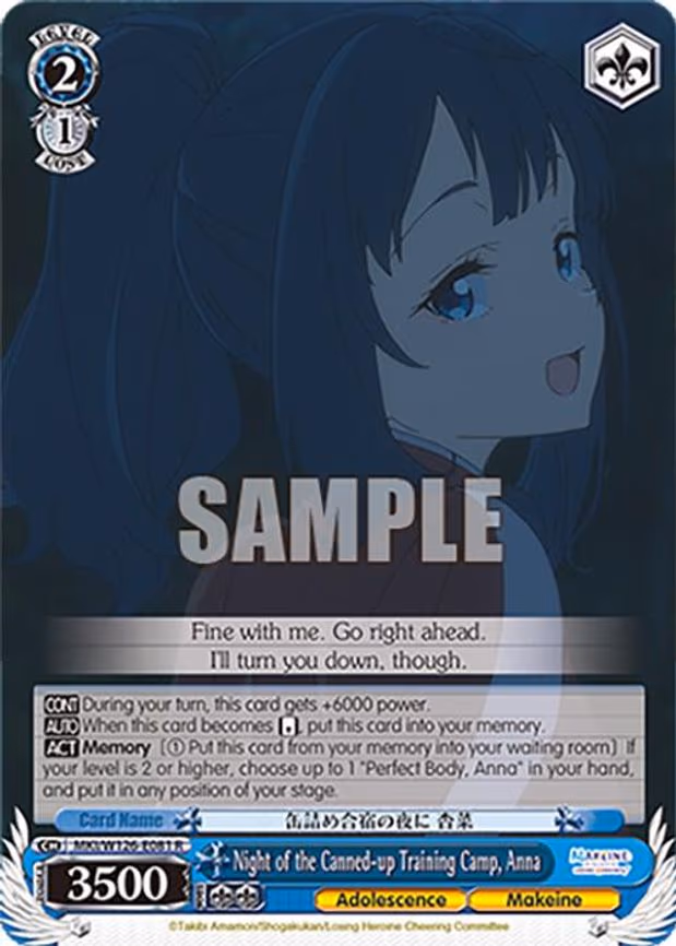 Night of the Canned-up Training Camp, Anna