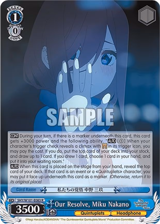 Our Resolve, Miku Nakano - Rare (5HY/W101-E083 R)