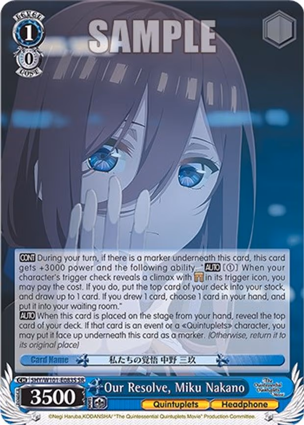 Our Resolve, Miku Nakano - Super Rare (5HY/W101-E083S SR)