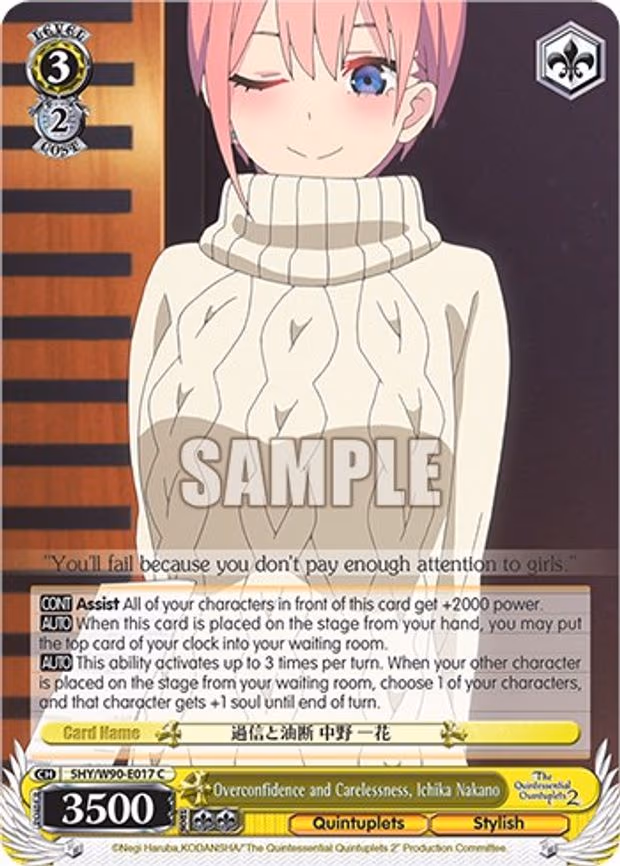 Overconfidence and Carelessness, Ichika Nakano