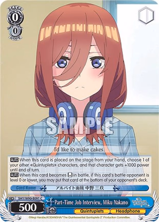 Part-Time Job Interview, Miku Nakano