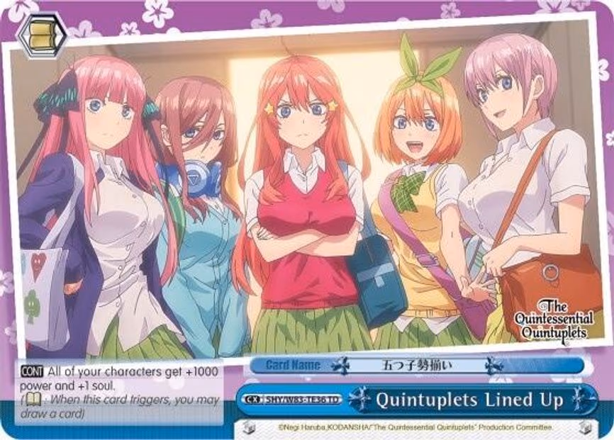 Quintuplets Lined Up (Blue)