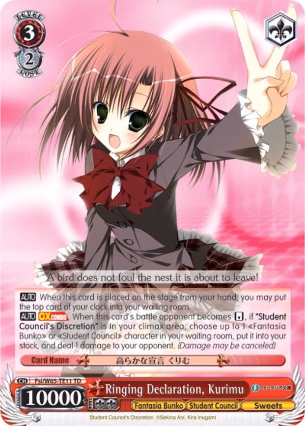Ringing Declaration, Kurimu
