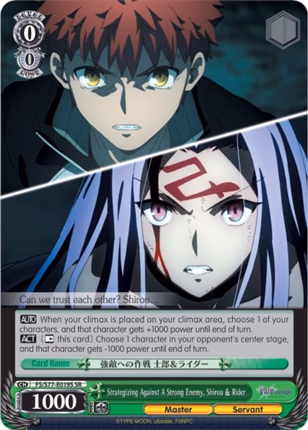 Strategizing Against A Strong Enemy, Shirou & Rider