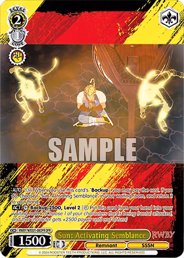 Sun: Activating Semblance - Over-Frame Rare (RWBY/WXE01-08OFR OFR)