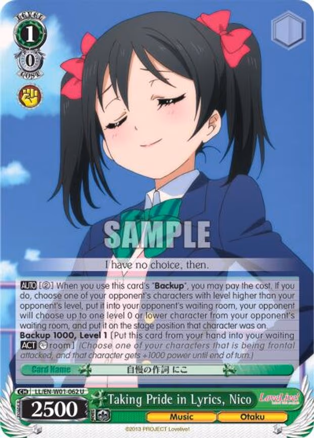 Taking Pride in Lyrics, Nico