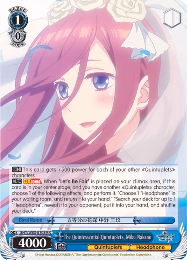 The Quintessential Quintuplets, Miku Nakano