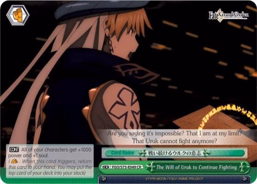 The Will of Uruk to Continue Fighting