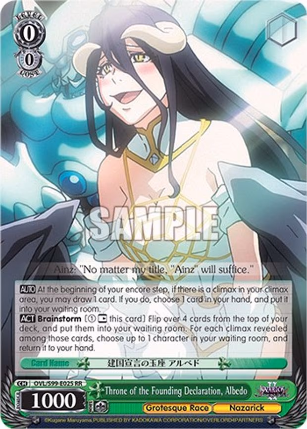 Throne of the Founding Declaration, Albedo