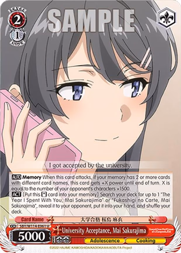 University Acceptance, Mai Sakurajima