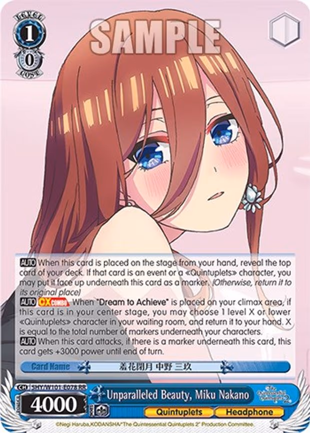 Unparalleled Beauty, Miku Nakano