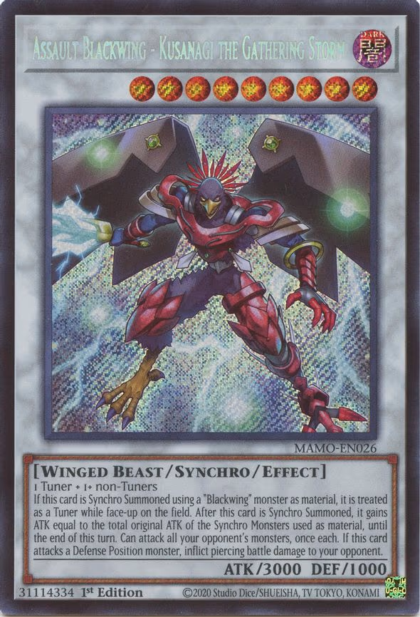 Assault Blackwing - Kusanagi the Gathering Storm - Secret Rare (MAMO-EN026)