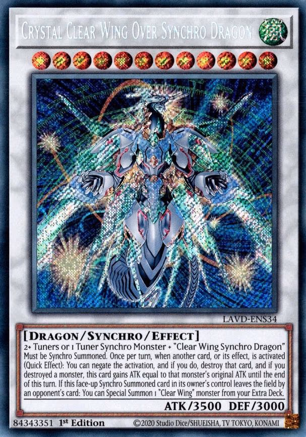 Crystal Clear Wing Over Synchro Dragon - Secret Rare (LAVD-ENS34)