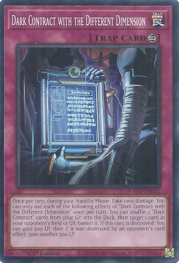 Dark Contract with the Different Dimension