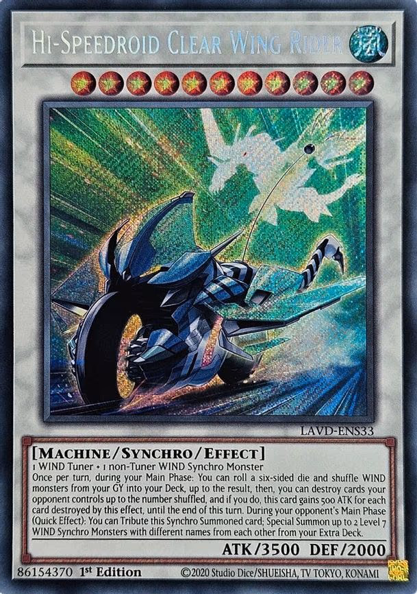 Hi-Speedroid Clear Wing Rider - Secret Rare (LAVD-ENS33)