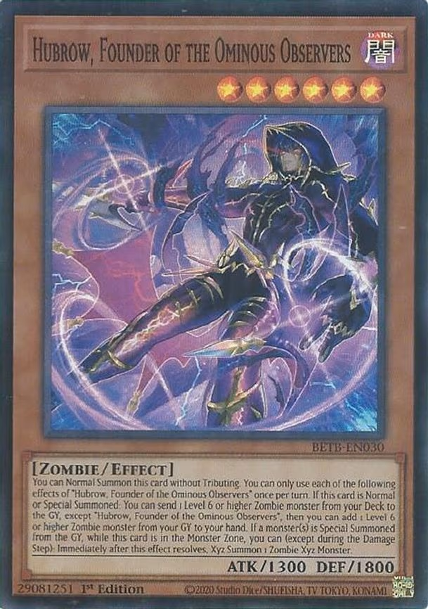 Hubrow, Founder of the Ominous Observers - Super Rare (BETB-EN030)