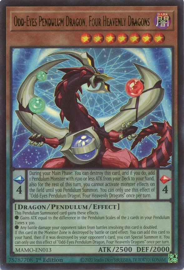 Odd-Eyes Pendulum Dragon, Four Heavenly Dragons - Ultra Rare (MAMO-EN013)