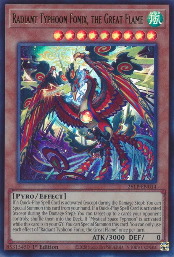 Radiant Typhoon Fonix, the Great Flame - Ultra Rare (26LP-EN014)