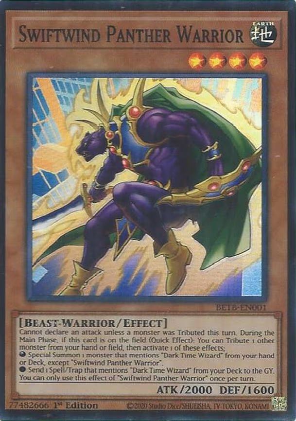 Swiftwind Panther Warrior - Super Rare (BETB-EN001)