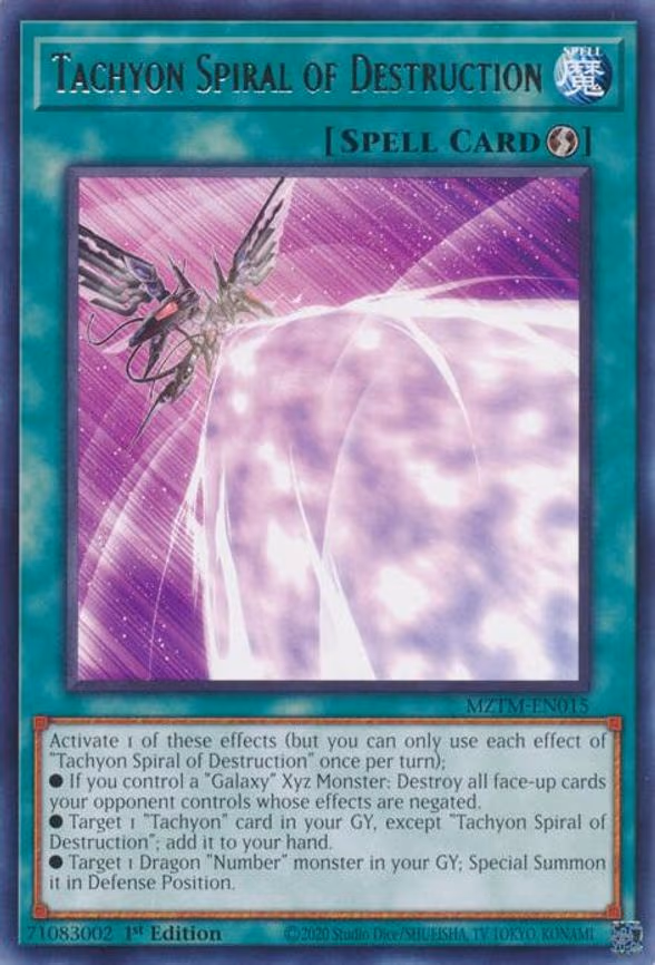 Tachyon Spiral of Destruction