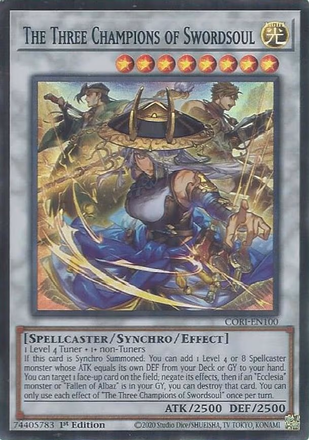 The Three Champions of Swordsoul - Super Rare (CORI-EN100)