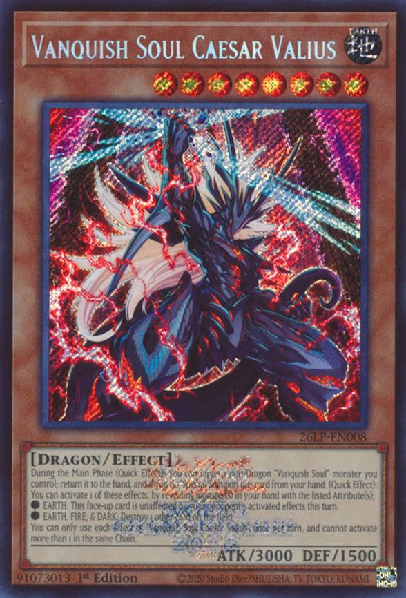 Vanquish Soul Caesar Valius - Secret Rare (26LP-EN008)