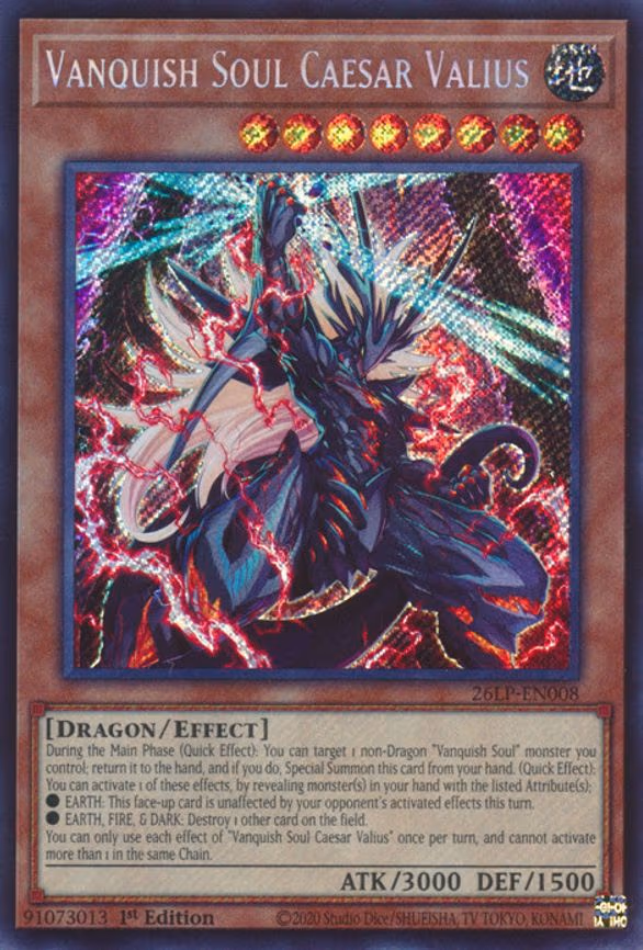 Vanquish Soul Caesar Valius - Secret Rare (26LP-EN008)