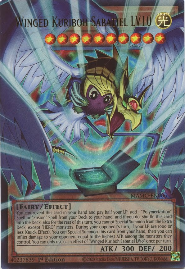 Winged Kuriboh Sabatiel LV10 - Ultra Rare (MAMO-EN006)